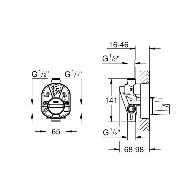 Element Podtynkowy Do Baterii Wannowej/Prysznicowej 33961000 Grohe