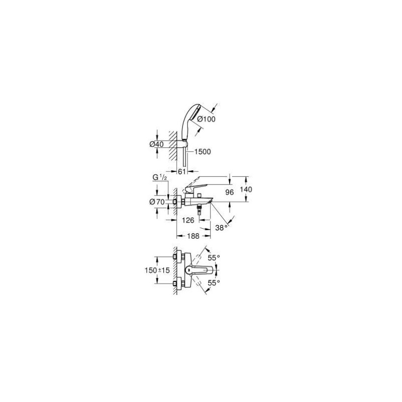 Jednouchwytowa Bateria Wannowa Start 23413002 Grohe