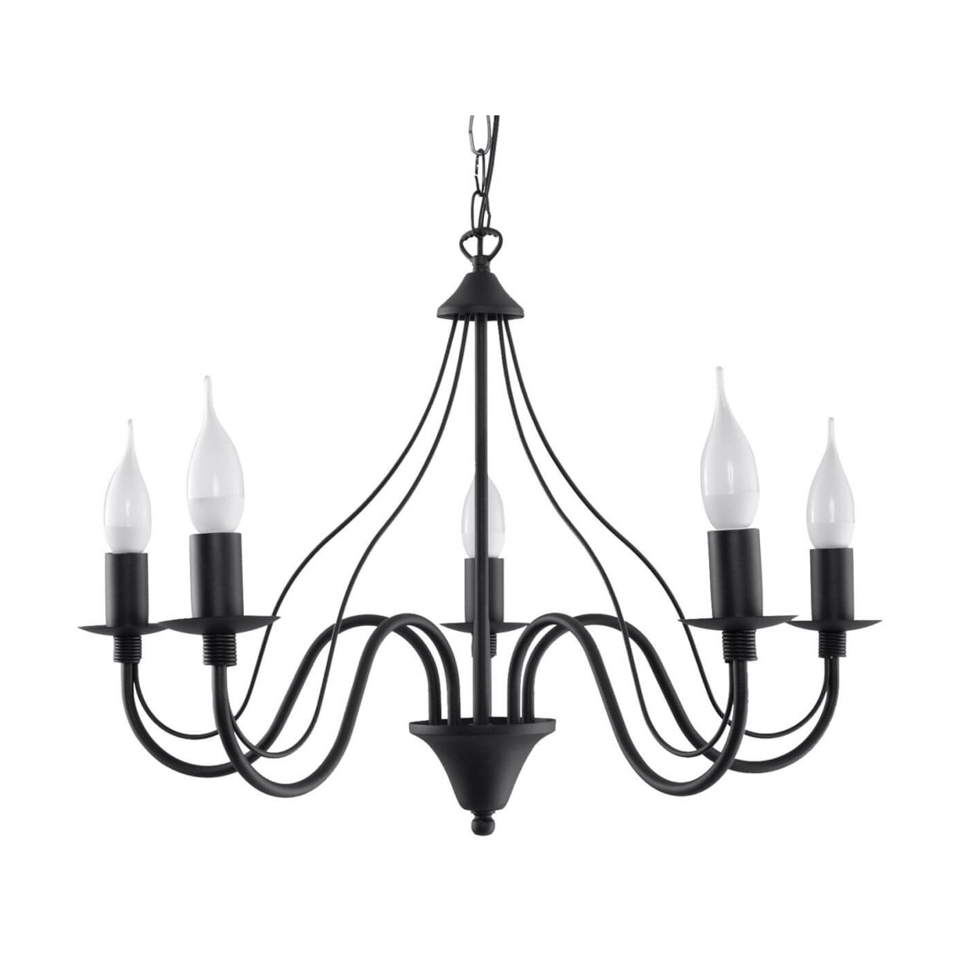 Żyrandol Minerwa 5 Czarny SL.0218 Sollux