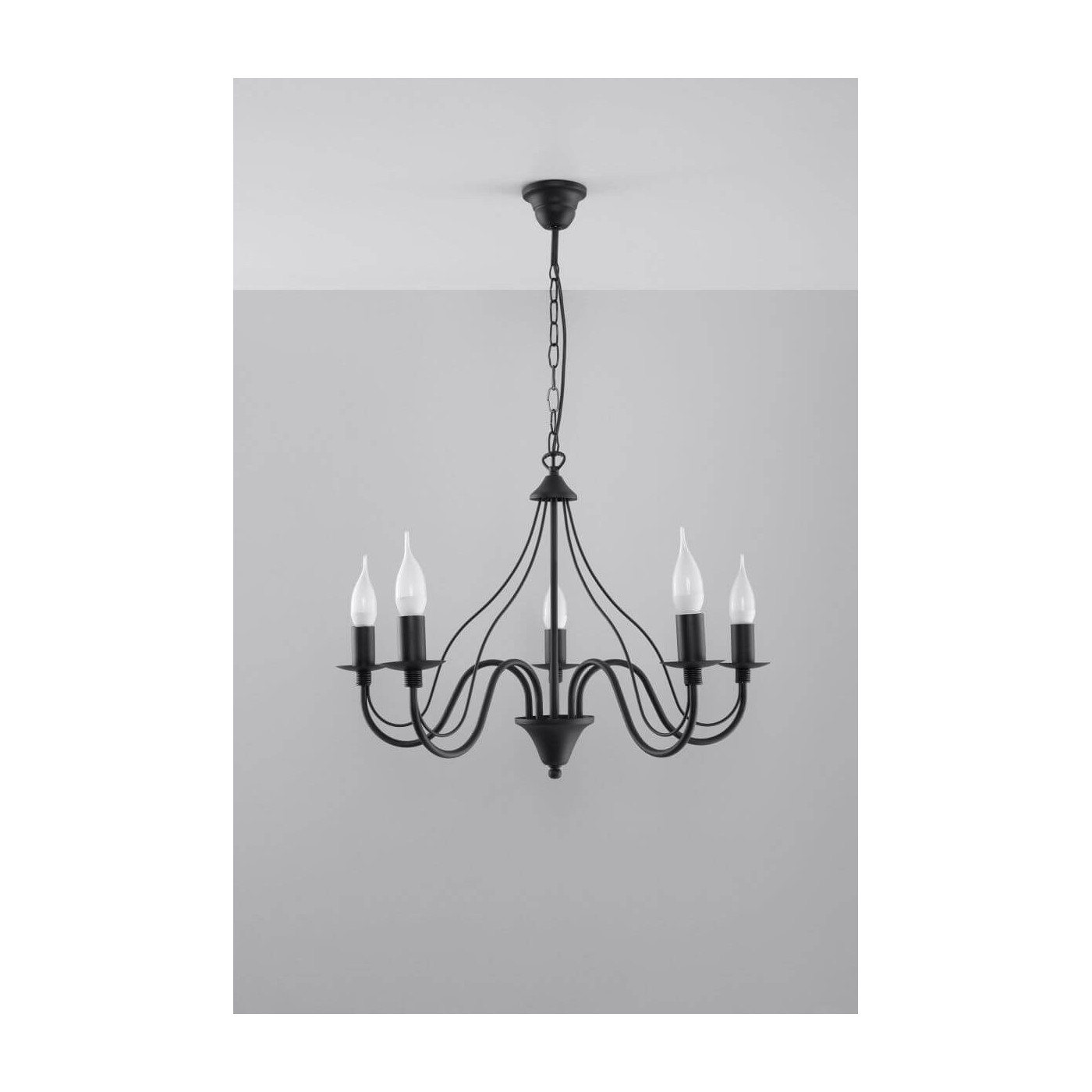 Żyrandol Minerwa 5 Czarny SL.0218 Sollux