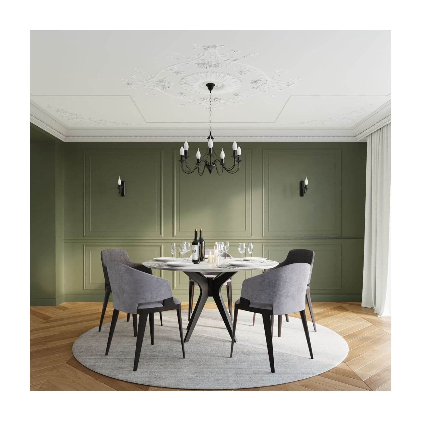 Żyrandol Minerwa 5 Czarny SL.0218 Sollux