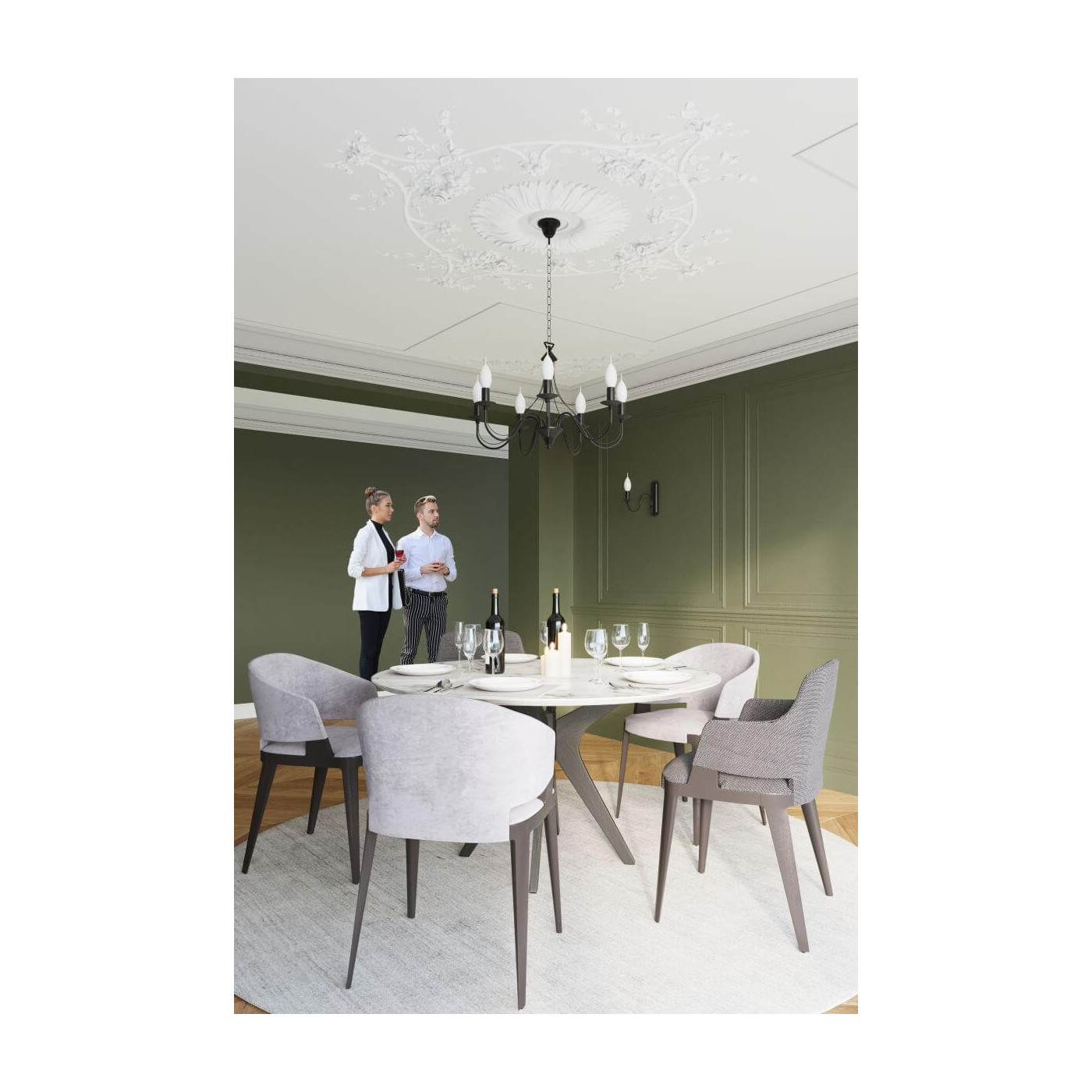 Żyrandol Minerwa 5 Czarny SL.0218 Sollux