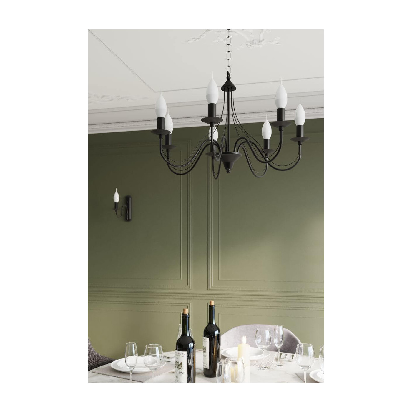 Żyrandol Minerwa 5 Czarny SL.0218 Sollux