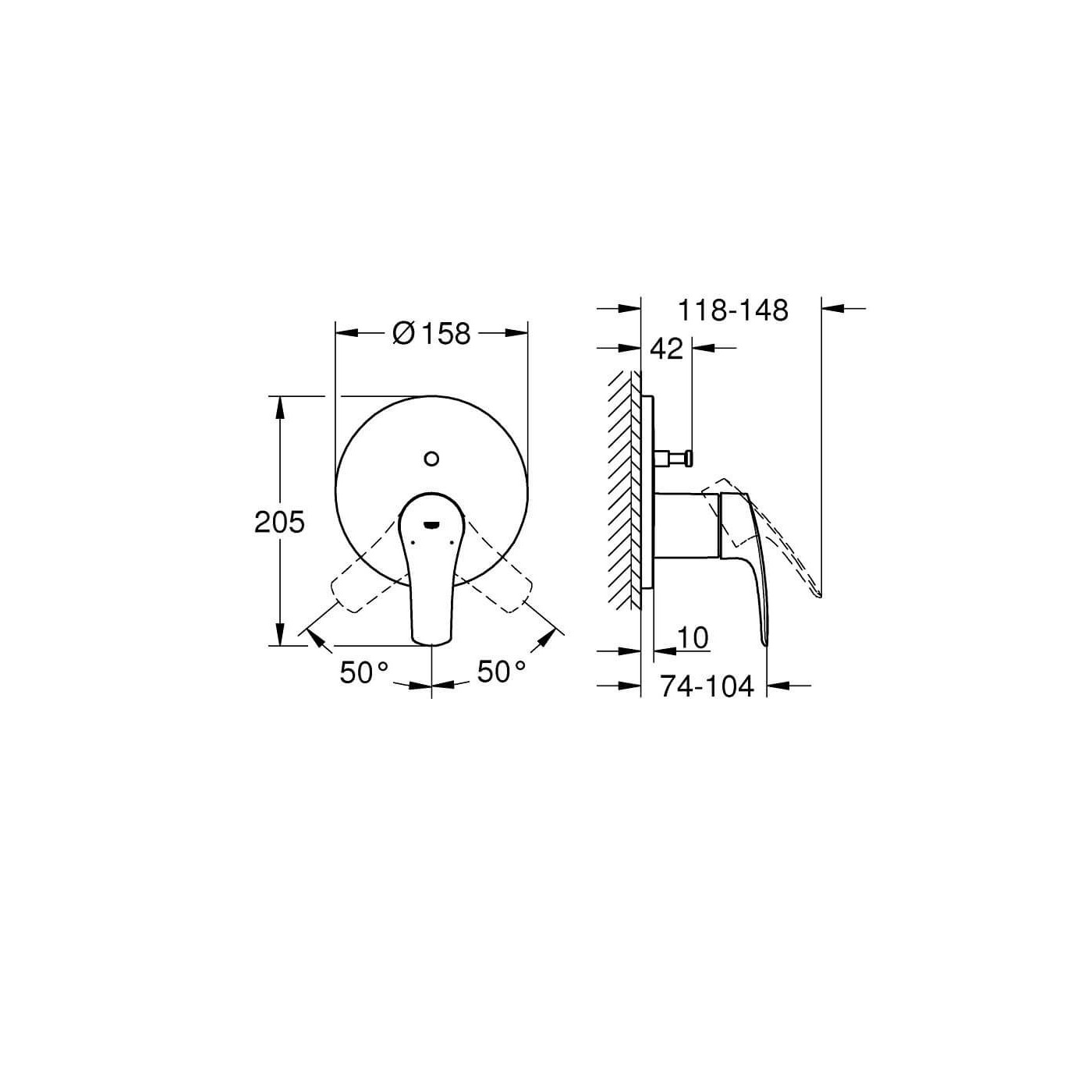 Bateria Podtynkowa do Obsługi Dwóch Wyjść Wody Eurosmart 24043003 Grohe
