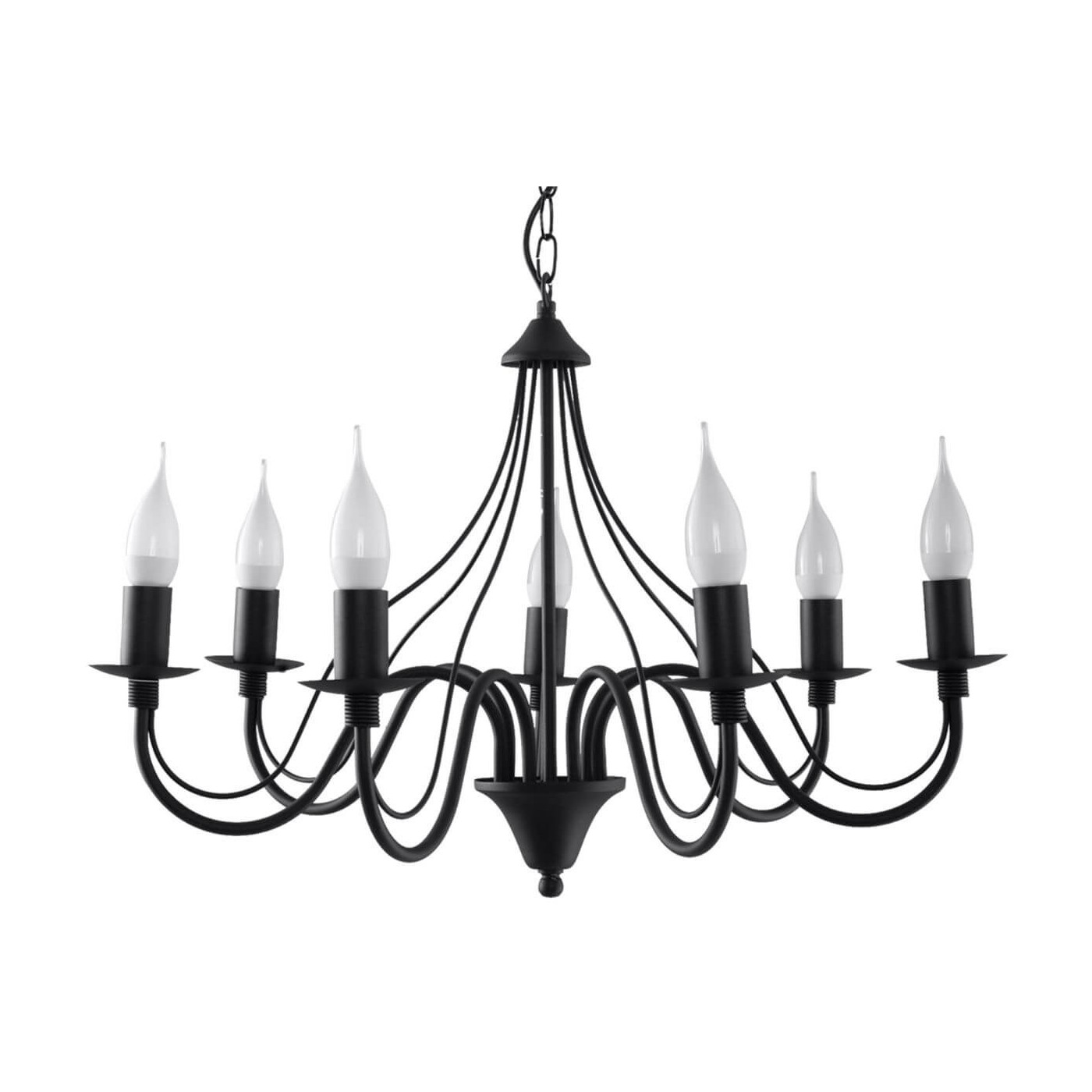 Żyrandol Minerwa 7 Czarny SL.0219 Sollux
