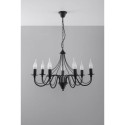 Żyrandol Minerwa 7 Czarny SL.0219 Sollux