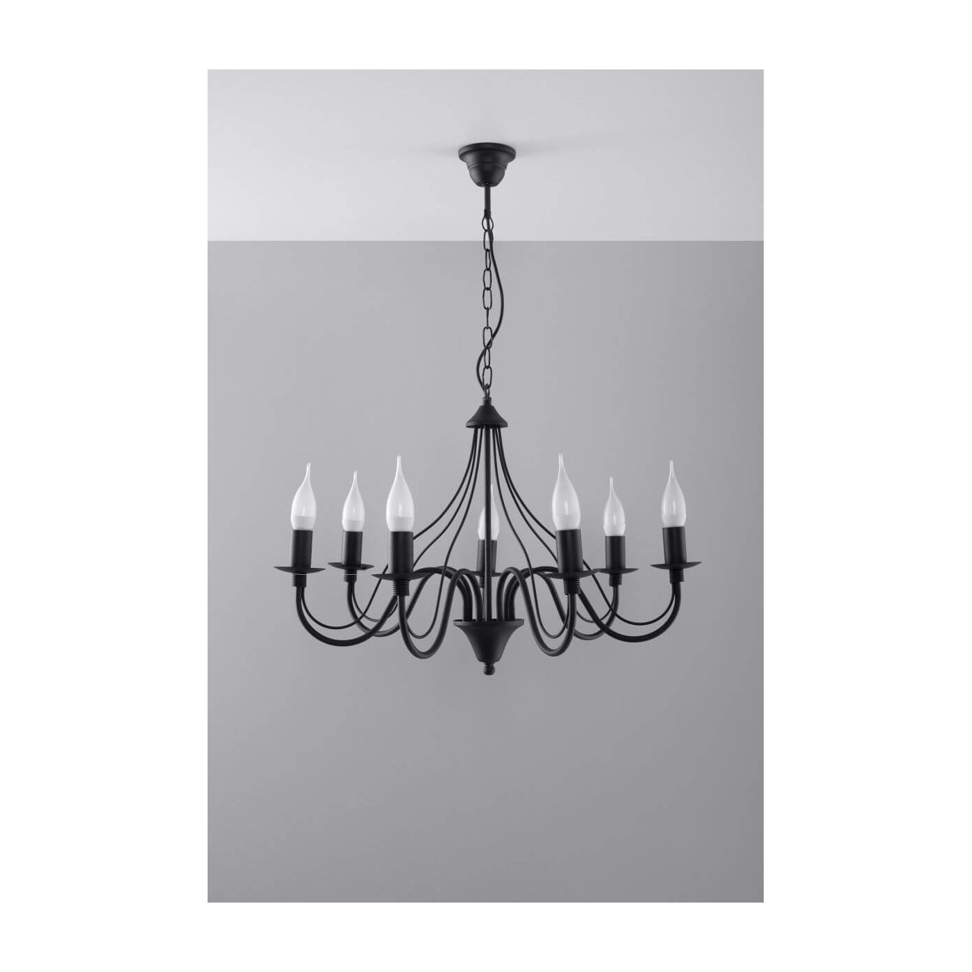 Żyrandol Minerwa 7 Czarny SL.0219 Sollux