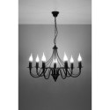 Żyrandol Minerwa 7 Czarny SL.0219 Sollux