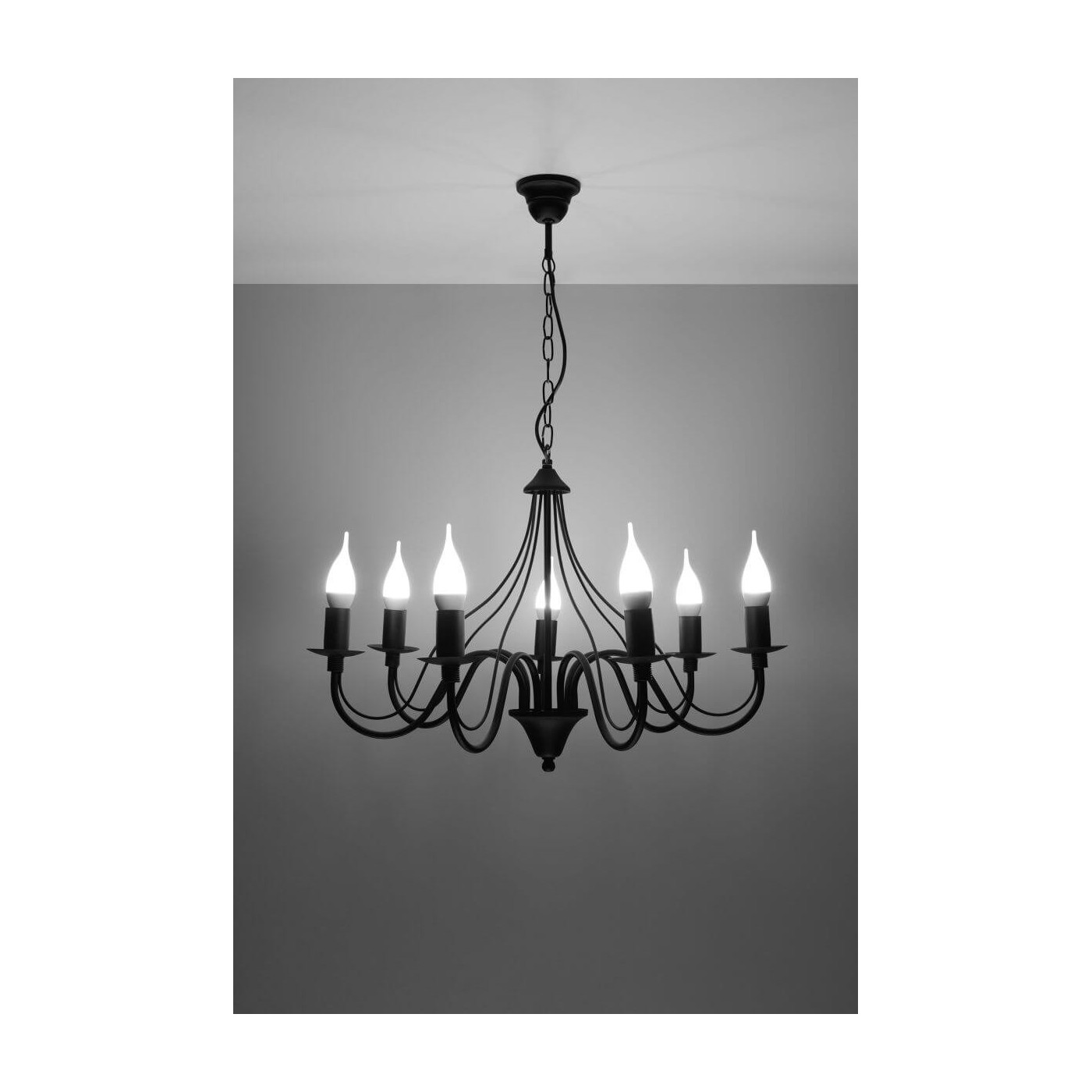 Żyrandol Minerwa 7 Czarny SL.0219 Sollux