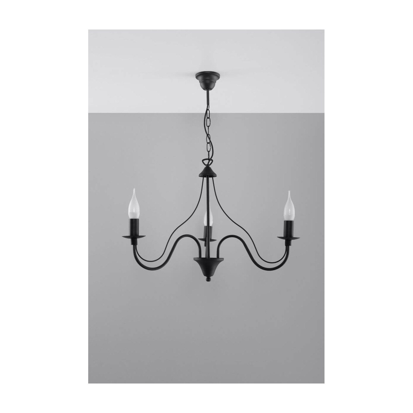 Żyrandol Minerwa 3 Czarny SL.0217 Sollux