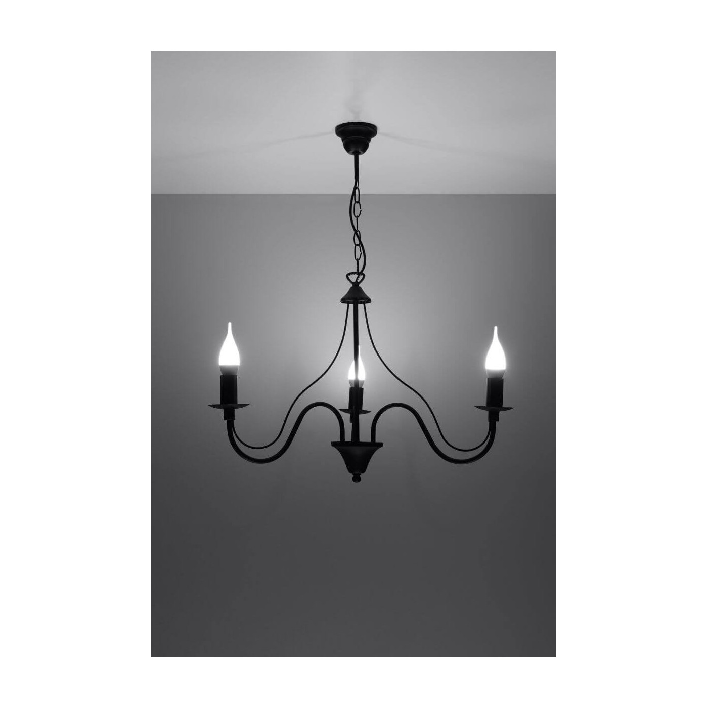 Żyrandol Minerwa 3 Czarny SL.0217 Sollux