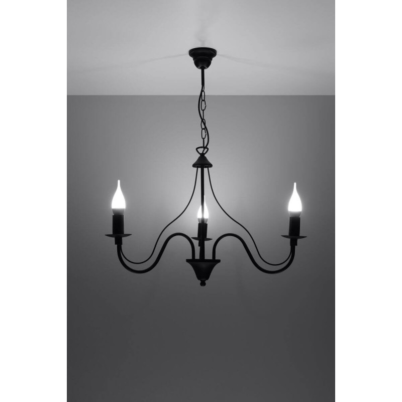 Żyrandol Minerwa 3 Czarny SL.0217 Sollux