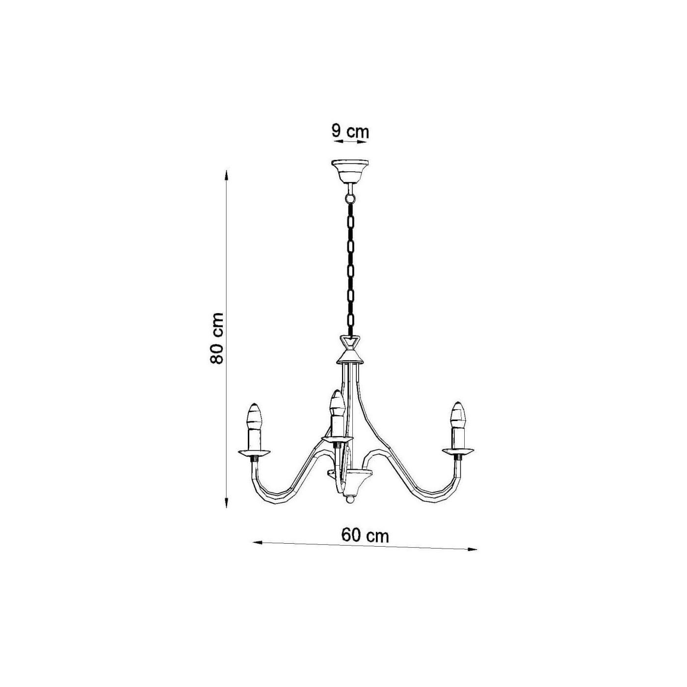 Żyrandol Minerwa 3 Czarny SL.0217 Sollux