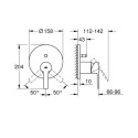 Bateria Podtynkowa do Obsługi Dwóch Wyjść Wody Lineare 24064001 Grohe