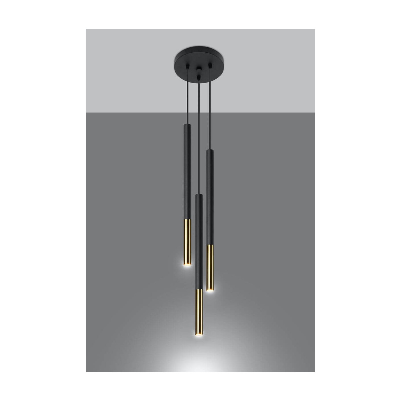 Lampa Wisząca Mozaica 3P Czarny/Złoty SL.0893 Sollux