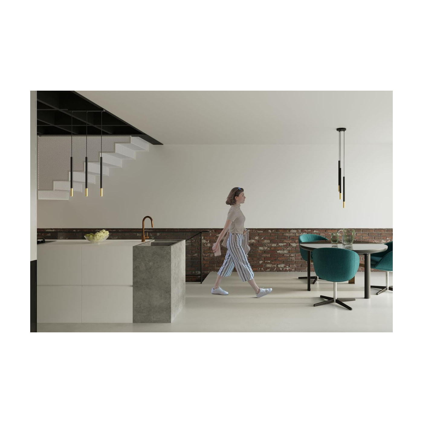 Lampa Wisząca Mozaica 3P Czarny/Złoty SL.0893 Sollux