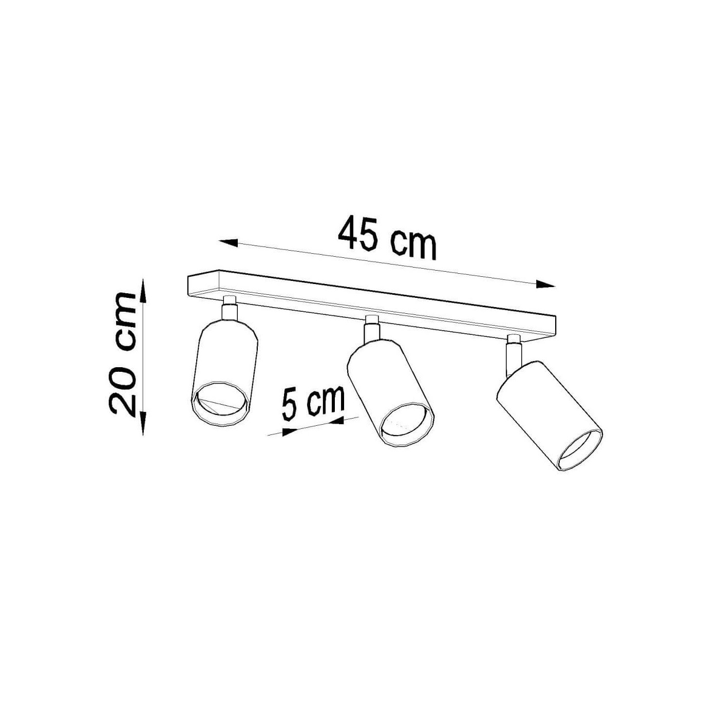 Plafon Berg 3 Naturalne Drewno SL.0703 Sollux