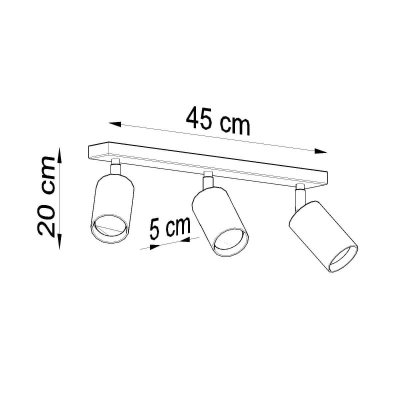 Plafon Berg 3 Naturalne Drewno SL.0703 Sollux