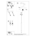 Lampa Wisząca Mozaica 1 Czarny/Złoty SL.0891 Sollux