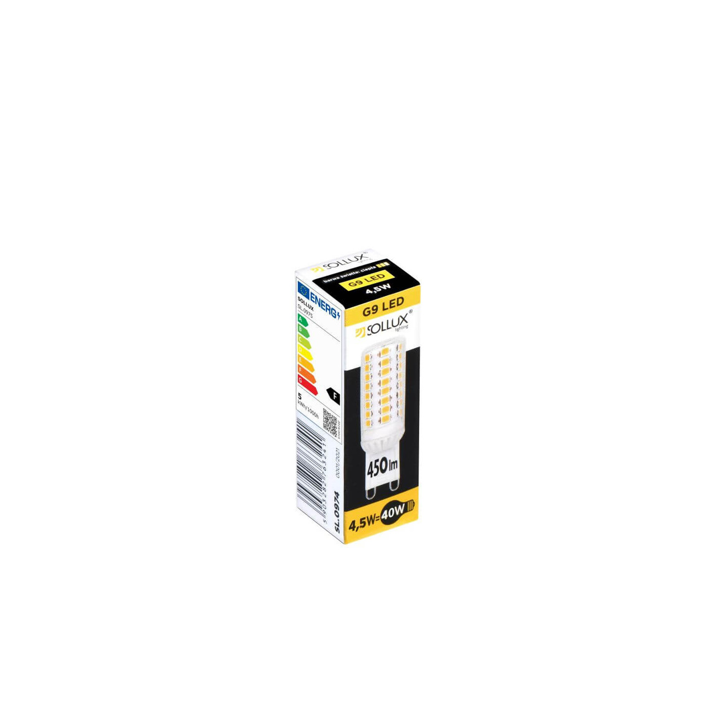 Żarówka LED G9 3000K 4,5W 450lm SL.0974 Sollux