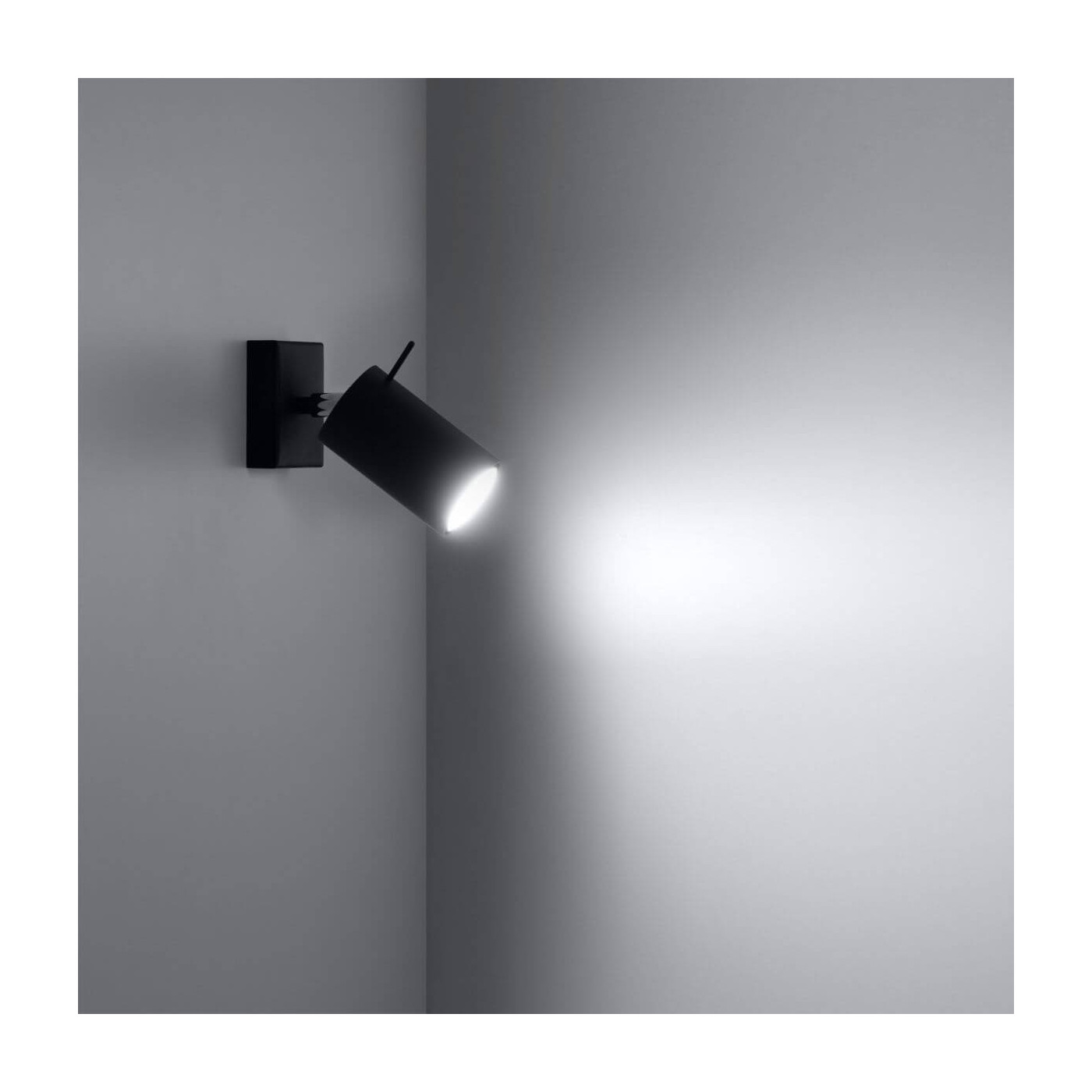Kinkiet Ring Czarny SL.0091 Sollux