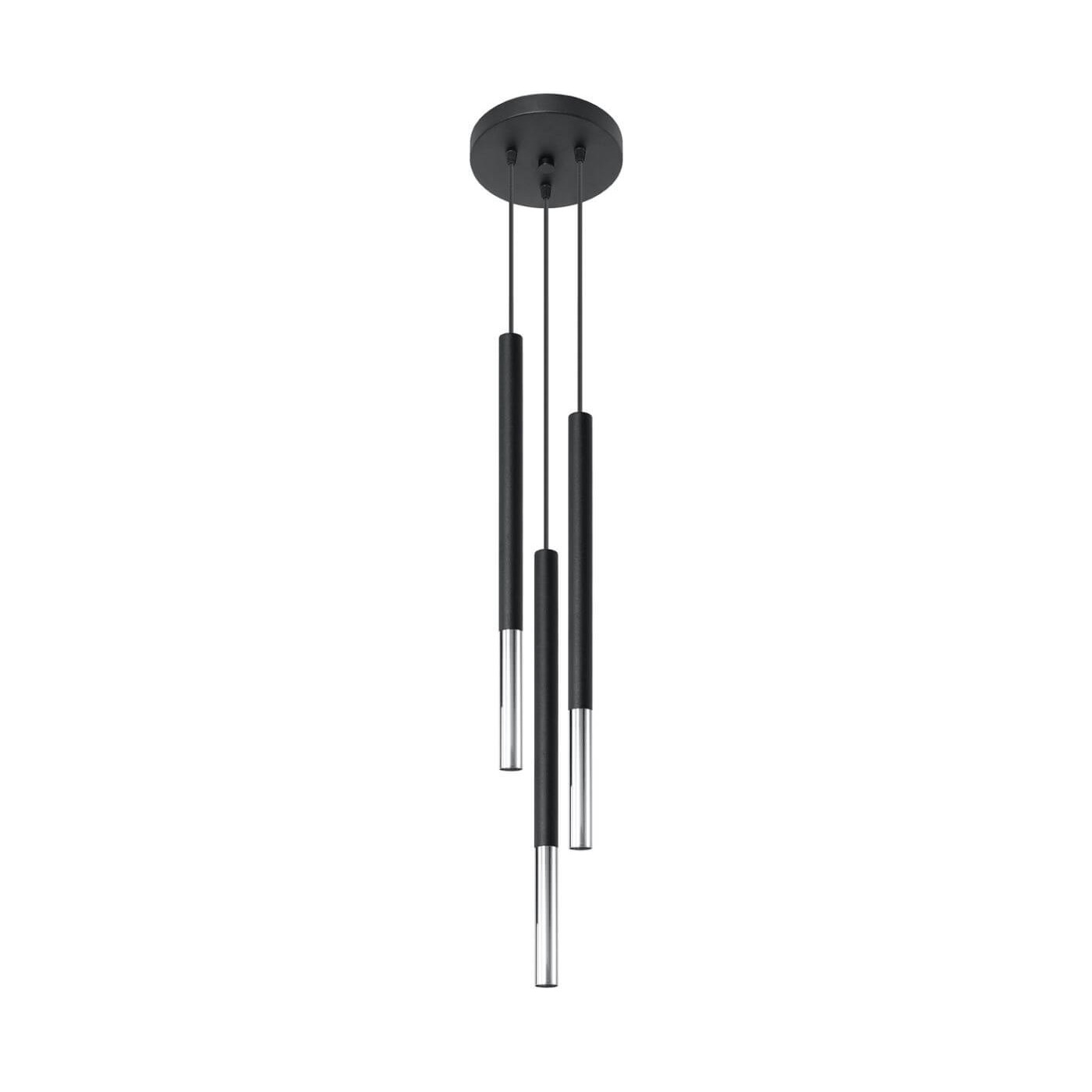 Lampa Wisząca Mozaica 3P Czarny/Chrom SL.0887 Sollux