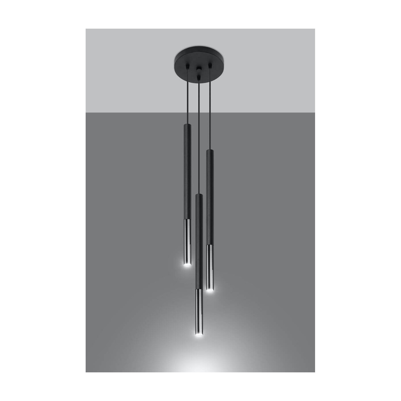 Lampa Wisząca Mozaica 3P Czarny/Chrom SL.0887 Sollux