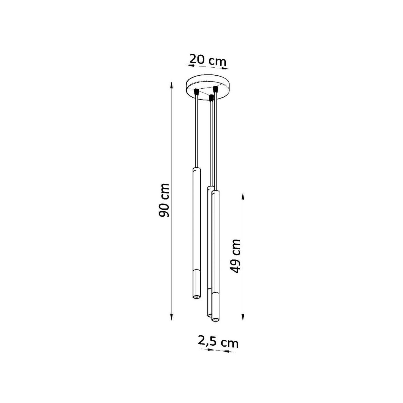 Lampa Wisząca Mozaica 3P Czarny/Chrom SL.0887 Sollux