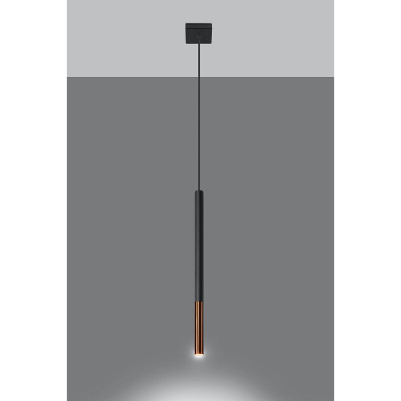 Lampa Wisząca Mozaica 1 Czarny/Miedziany SL.0888 Sollux