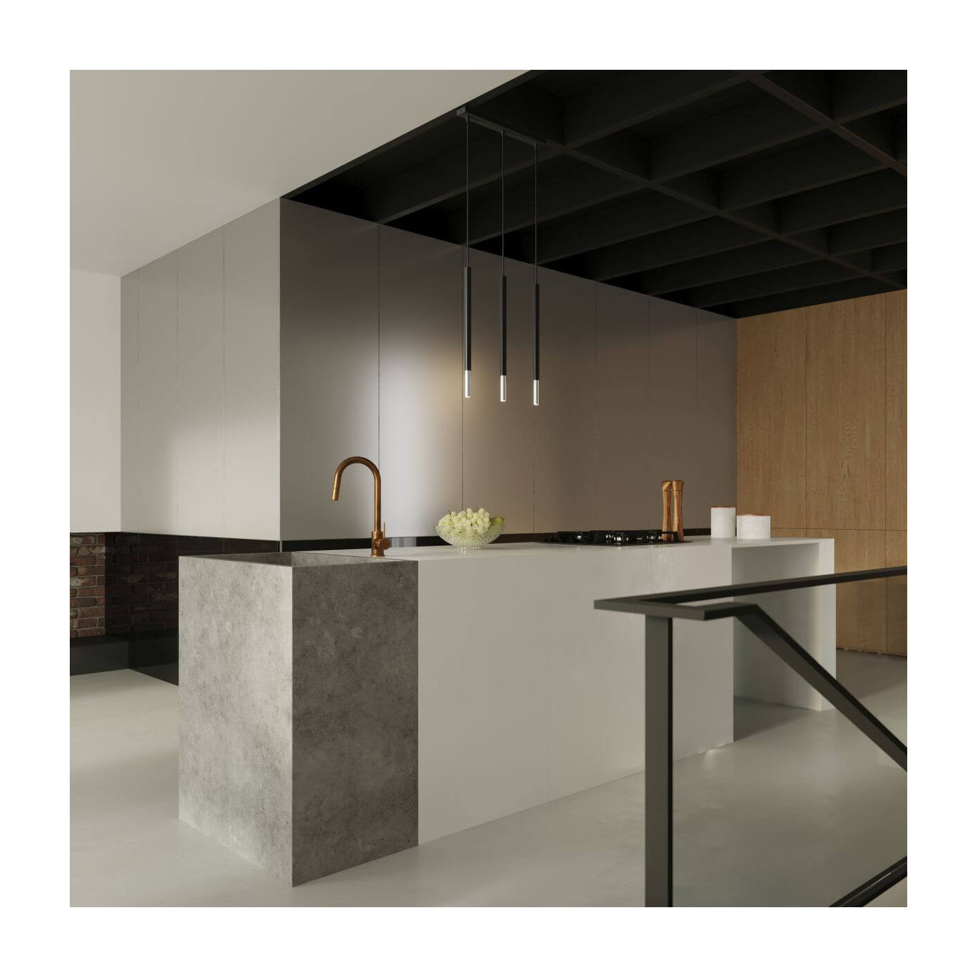 Lampa Wisząca Mozaica 1 Czarny/Chrom SL.0885 Sollux