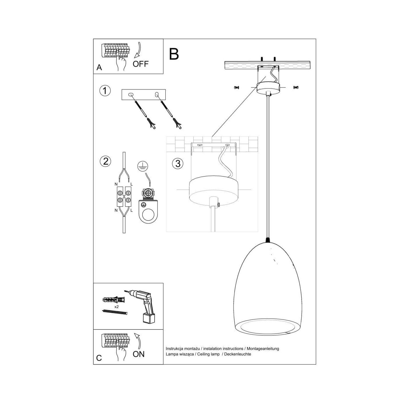 Lampa Wisząca Ceramiczna Bukano SL.0842 Sollux