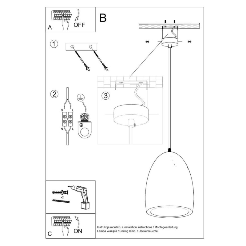 Lampa Wisząca Ceramiczna Bukano SL.0842 Sollux