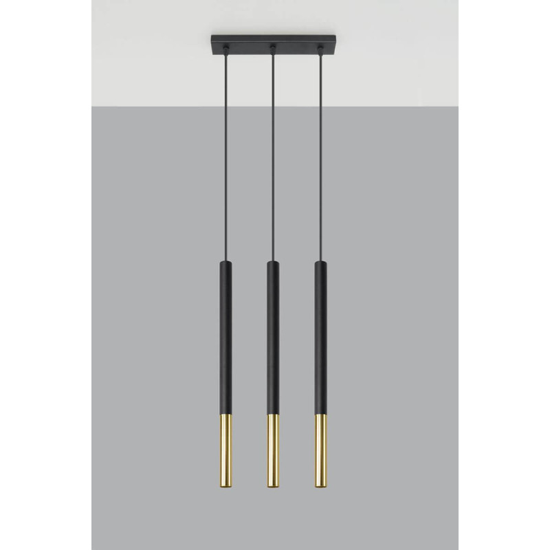Lampa Wisząca Mozaica 3L Czarny/Złoty SL.0892 Sollux