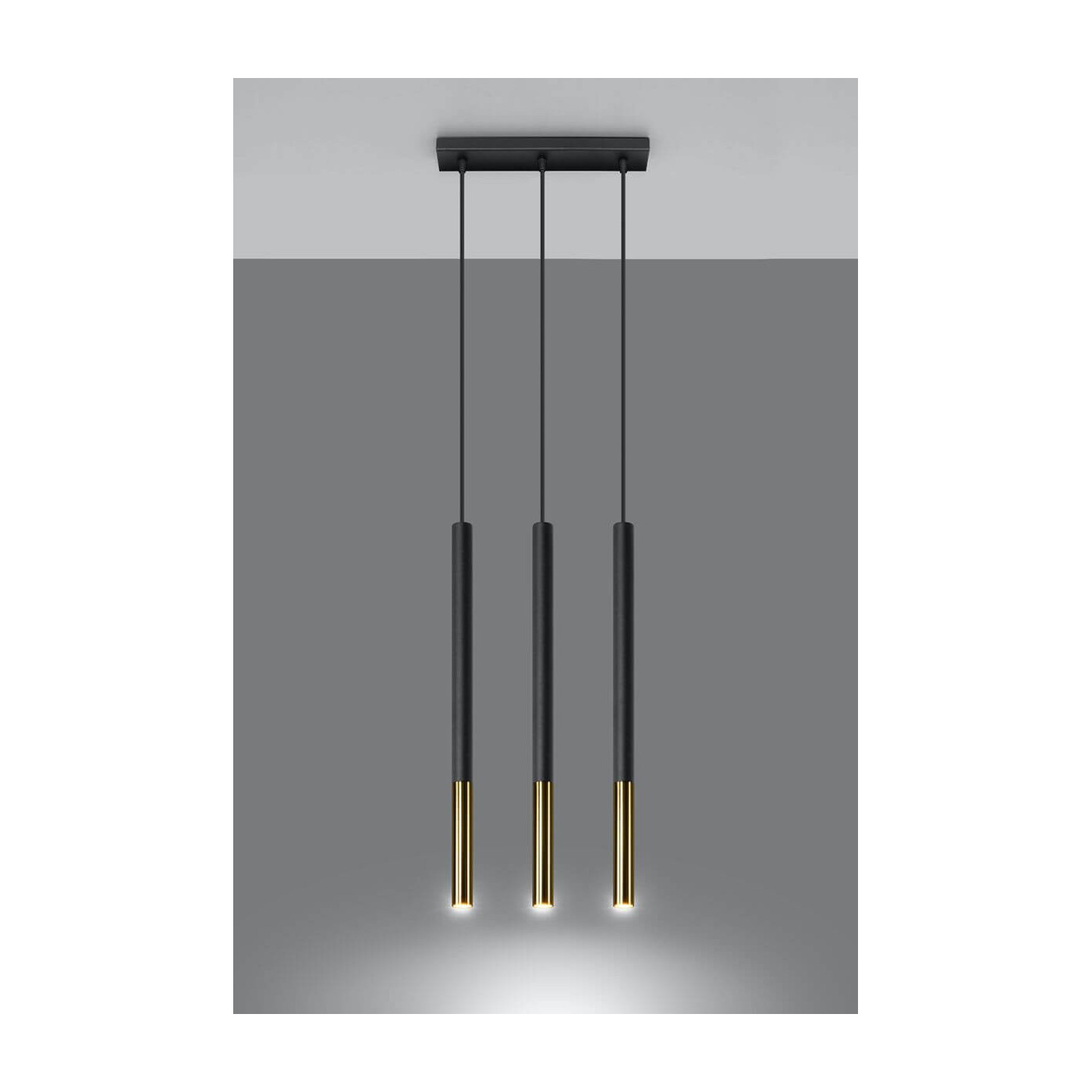 Lampa Wisząca Mozaica 3L Czarny/Złoty SL.0892 Sollux