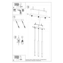 Lampa Wisząca Mozaica 3L Czarny/Złoty SL.0892 Sollux