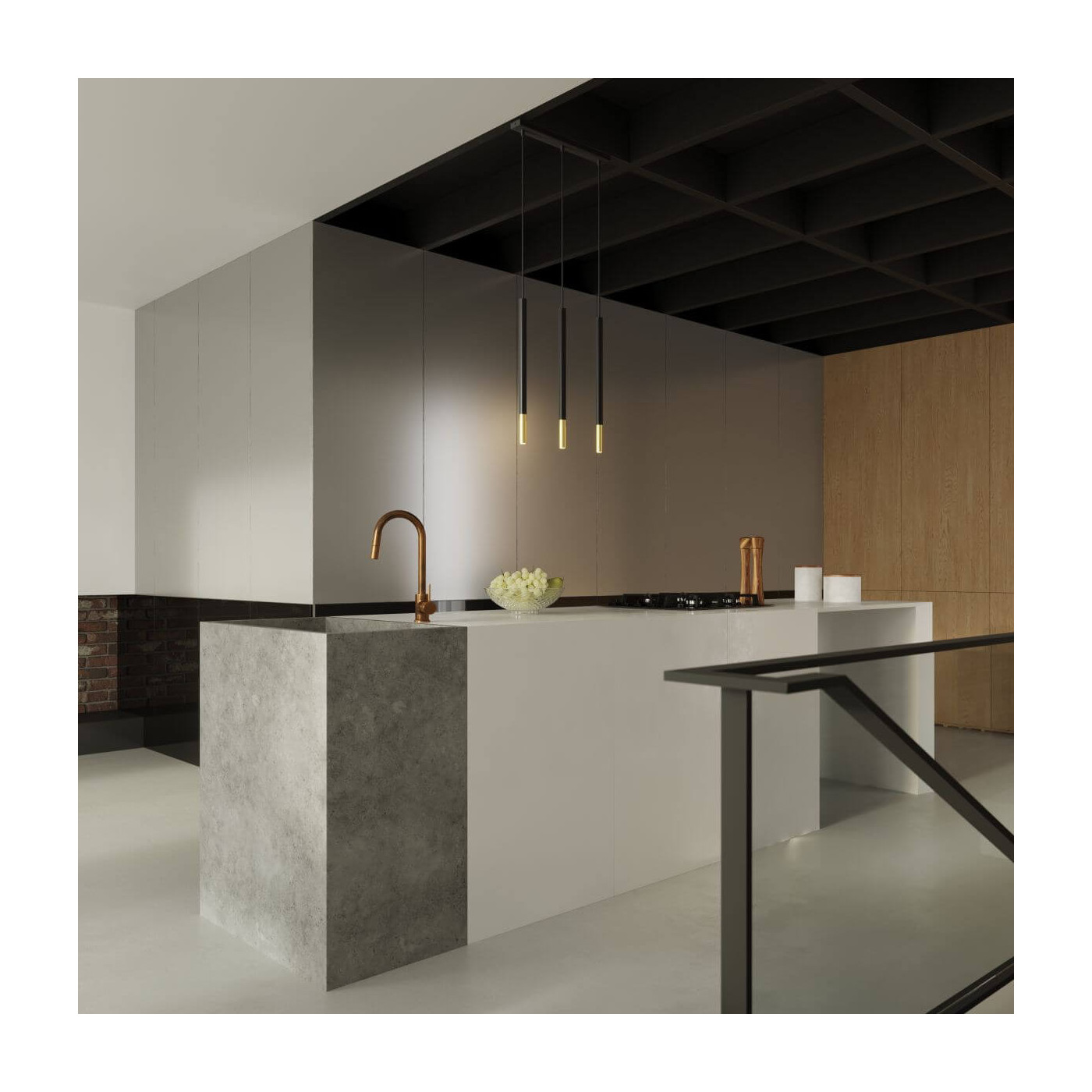 Lampa Wisząca Mozaica 3L Czarny/Złoty SL.0892 Sollux
