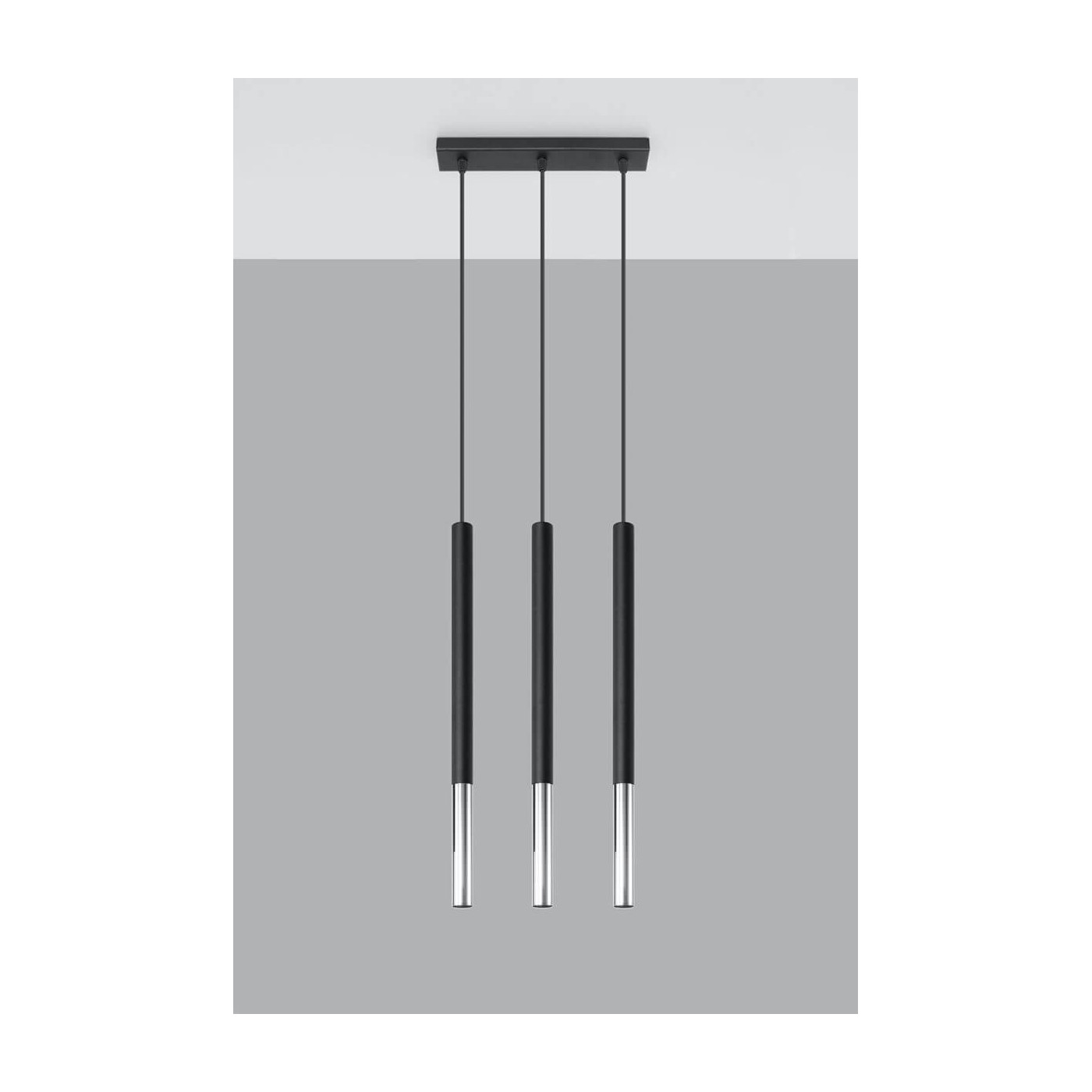 Lampa Wisząca Mozaica 3L Czarny/Chrom SL.0886 Sollux
