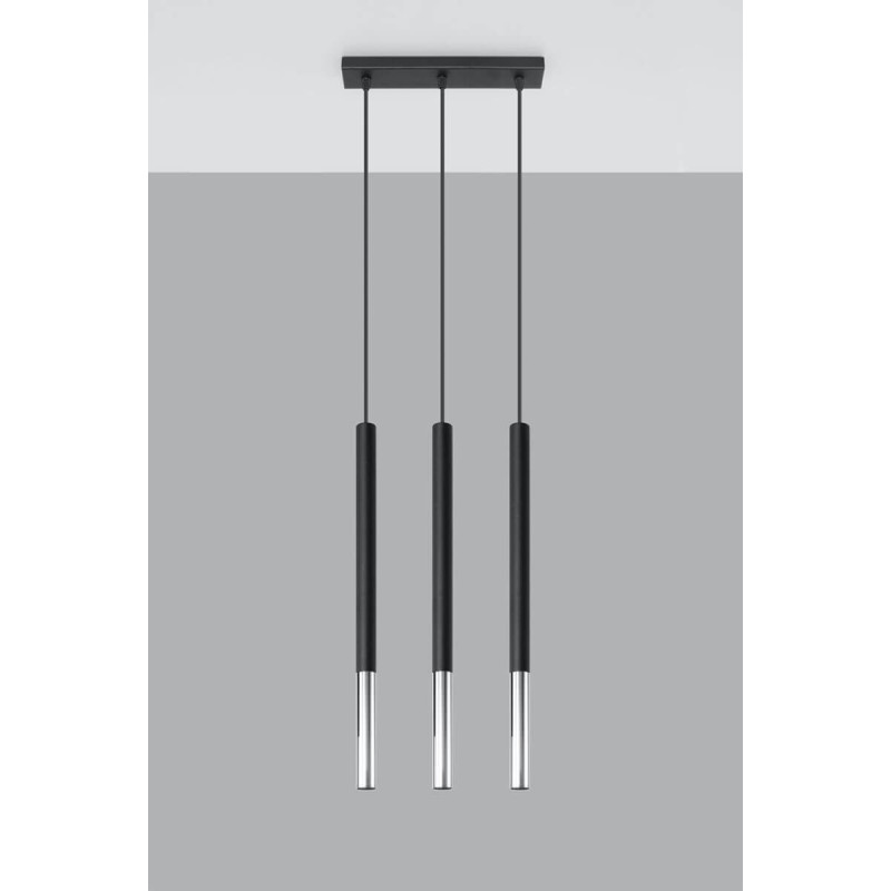 Lampa Wisząca Mozaica 3L Czarny/Chrom SL.0886 Sollux