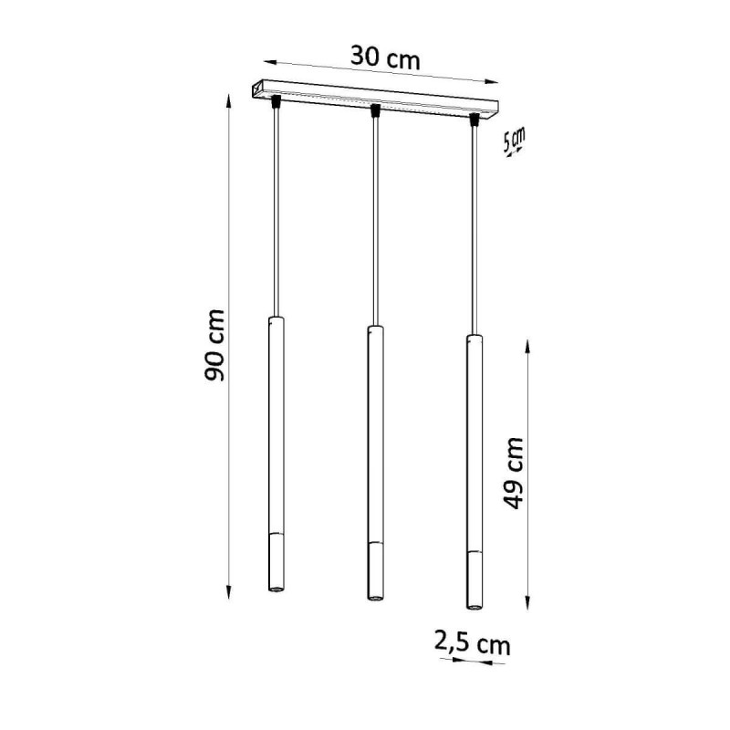Lampa Wisząca Mozaica 3L Czarny/Chrom SL.0886 Sollux