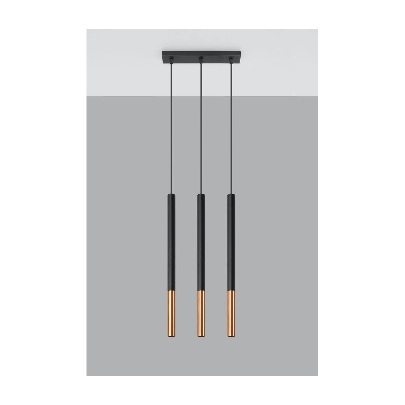 Lampa Wisząca Mozaica 3L Czarny/Miedziany SL.0889 Sollux