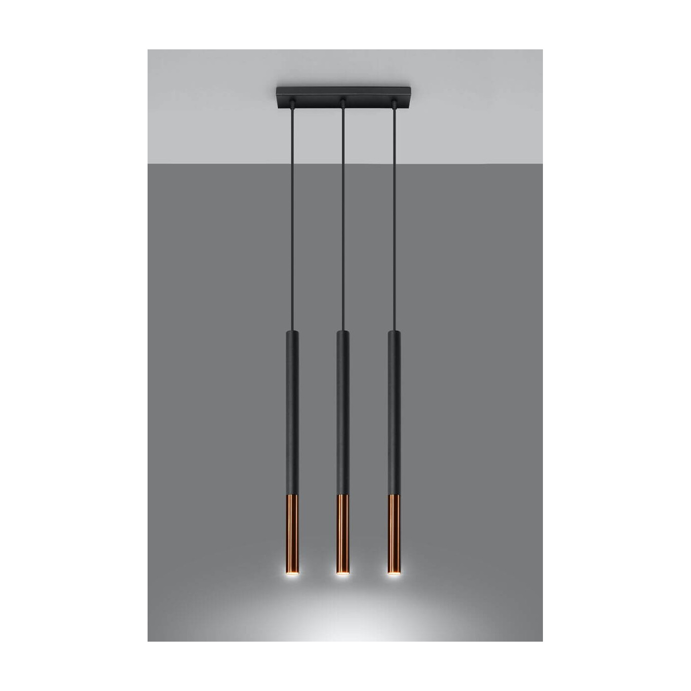 Lampa Wisząca Mozaica 3L Czarny/Miedziany SL.0889 Sollux