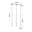 Lampa Wisząca Mozaica 3L Czarny/Miedziany SL.0889 Sollux