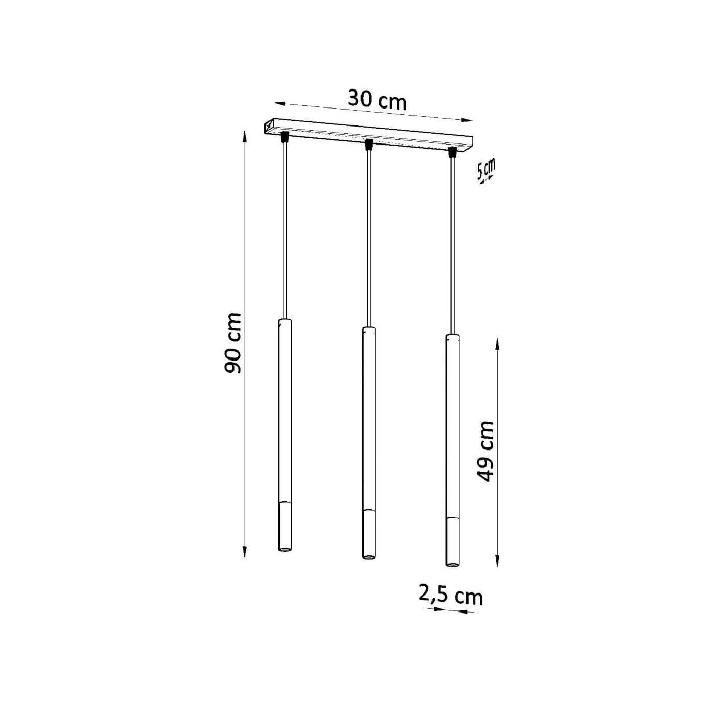 Lampa Wisząca Mozaica 3L Czarny/Miedziany SL.0889 Sollux