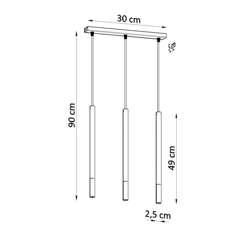 Lampa Wisząca Mozaica 3L Czarny/Miedziany SL.0889 Sollux
