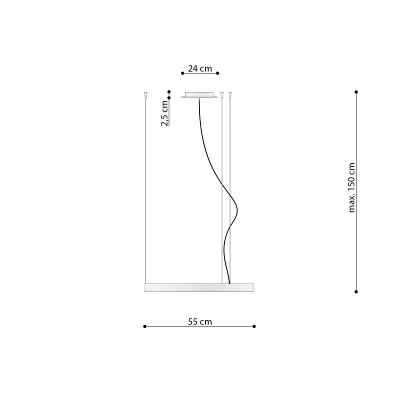 Żyrandol Rio 55 Czarny LED 3000K TH.106 Sollux