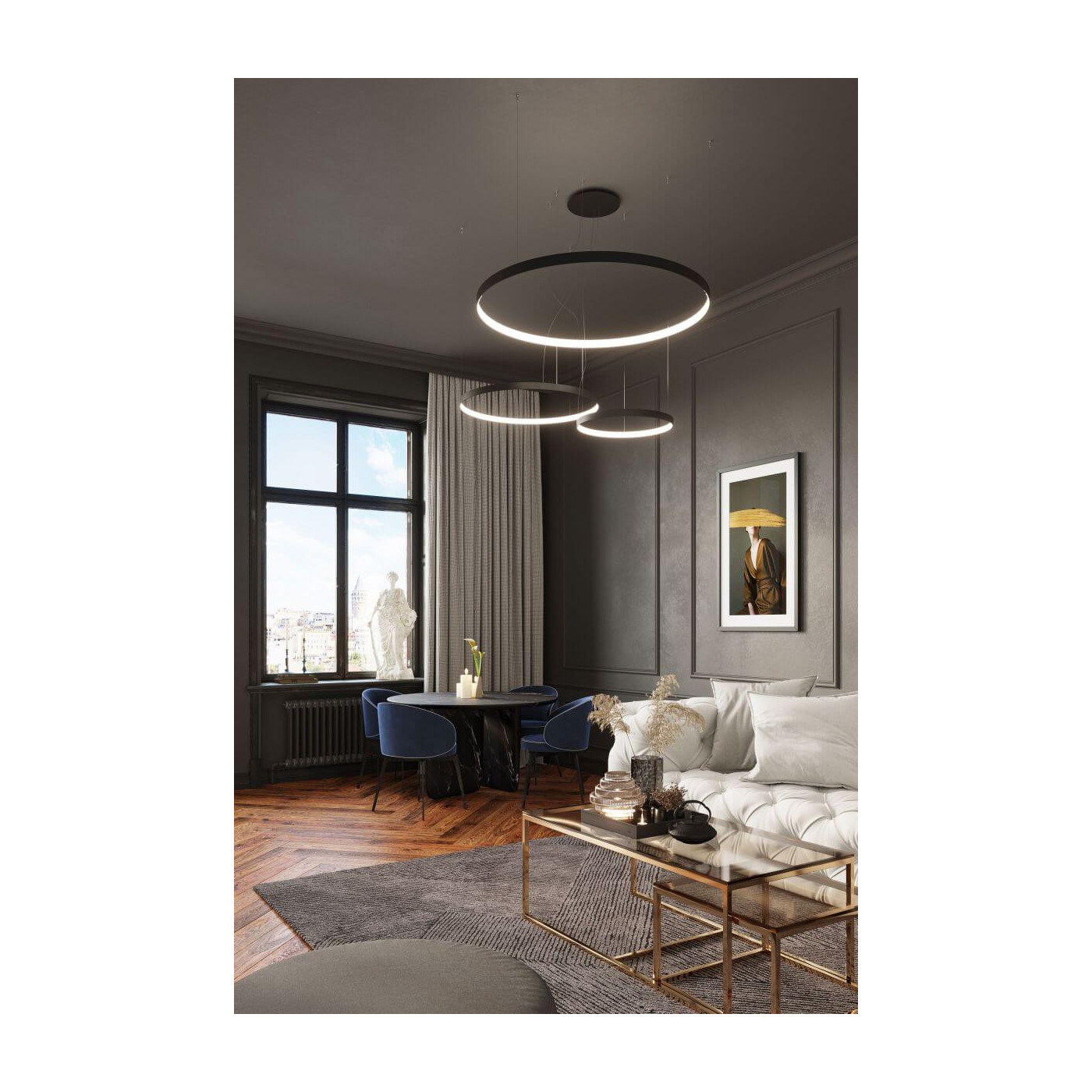 Żyrandol Rio 55 Czarny LED 3000K TH.106 Sollux