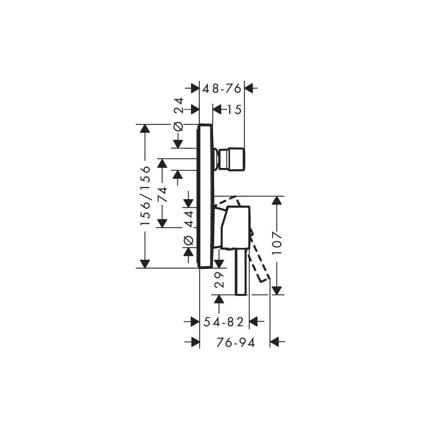 Bateria Wannowa Podtynkowa Finoris 76415670 Hansgrohe