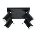 Plafon Ring 4 Czarny SL.0094 Sollux