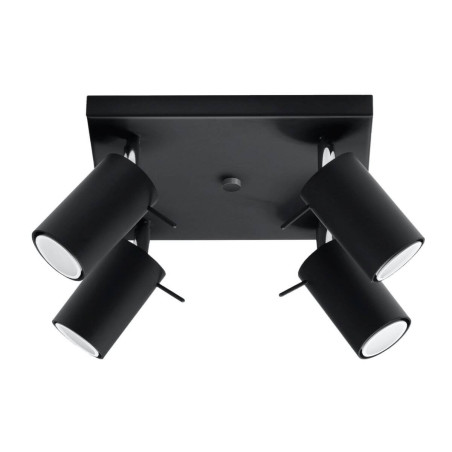 Plafon Ring 4 Czarny SL.0094 Sollux