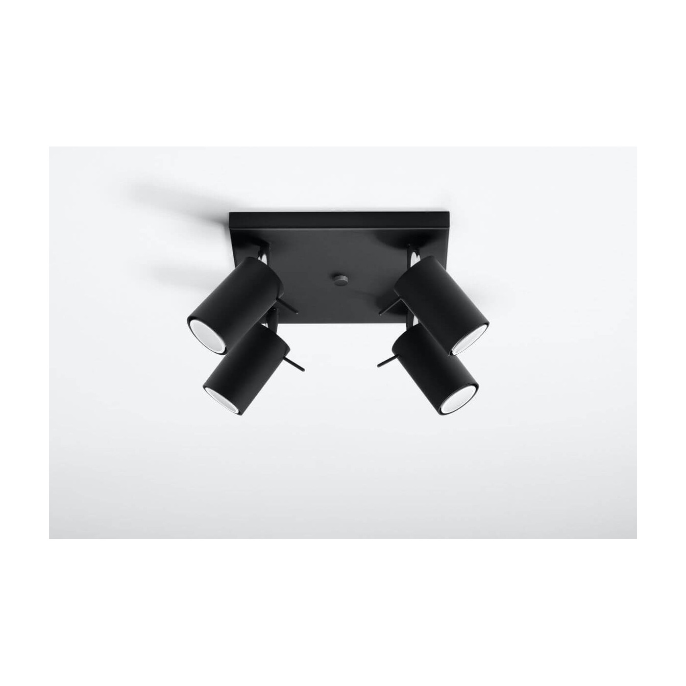 Plafon Ring 4 Czarny SL.0094 Sollux